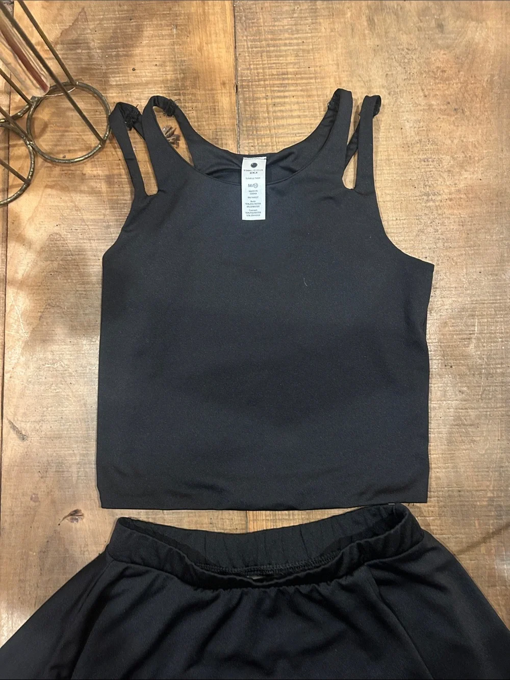 Yogalicious Black Girls 2-Piece Active Tank & Skirt Set